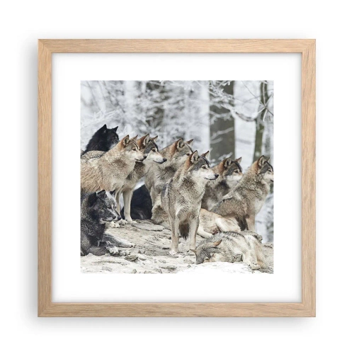 Plakat w ramie jasny dąb - Rodzina i przyjaciele - 30x30 cm