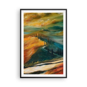 Plakat w czarnej ramie - Toskański pejzaż - 61x91 cm