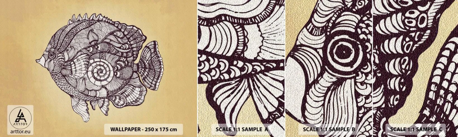 Fototapeta Próbka Standard Eco - Z oceanu ornamentów - Ryba, Ornament, Dekoracja - 100x30 cm