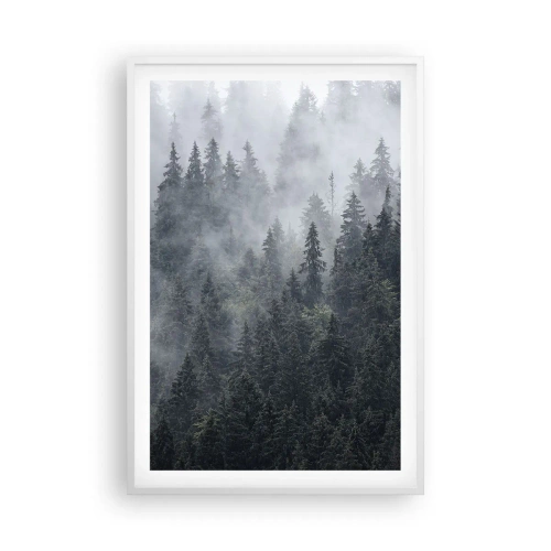 Plakat w białej ramie - Leśny świt - 61x91 cm