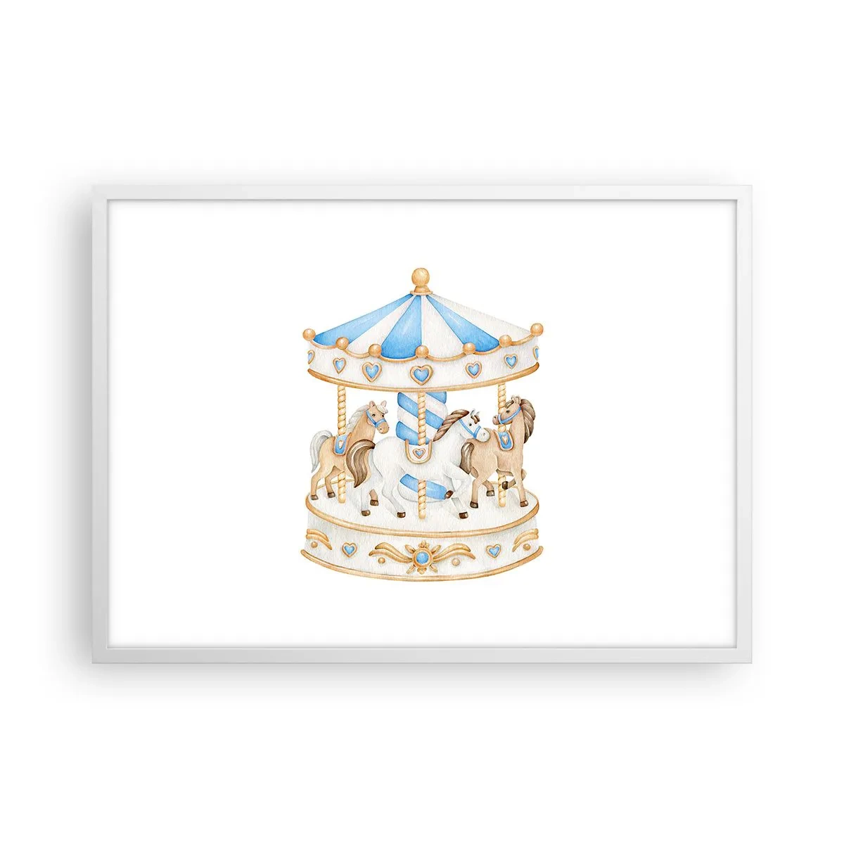 Plakat w białej ramie - Słodkie dzieciństwo - 70x50 cm