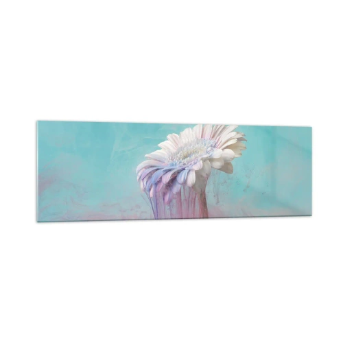 Obraz na szkle - Pastelowa gerbera z efektem rozmycia - 160x50cm - Zaświaty kwiatów - Nowoczesna dekoracja ścienna do salonu i sypialni ARTTOR