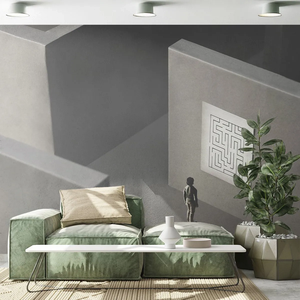 Fototapeta Premium Canvas - Ale gdzie jestem? - Labirynt, Abstrakcja, Sztuka - 450x315 cm