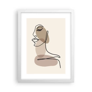 Plakat w białej ramie - Pewna linia piękna - 30x40 cm