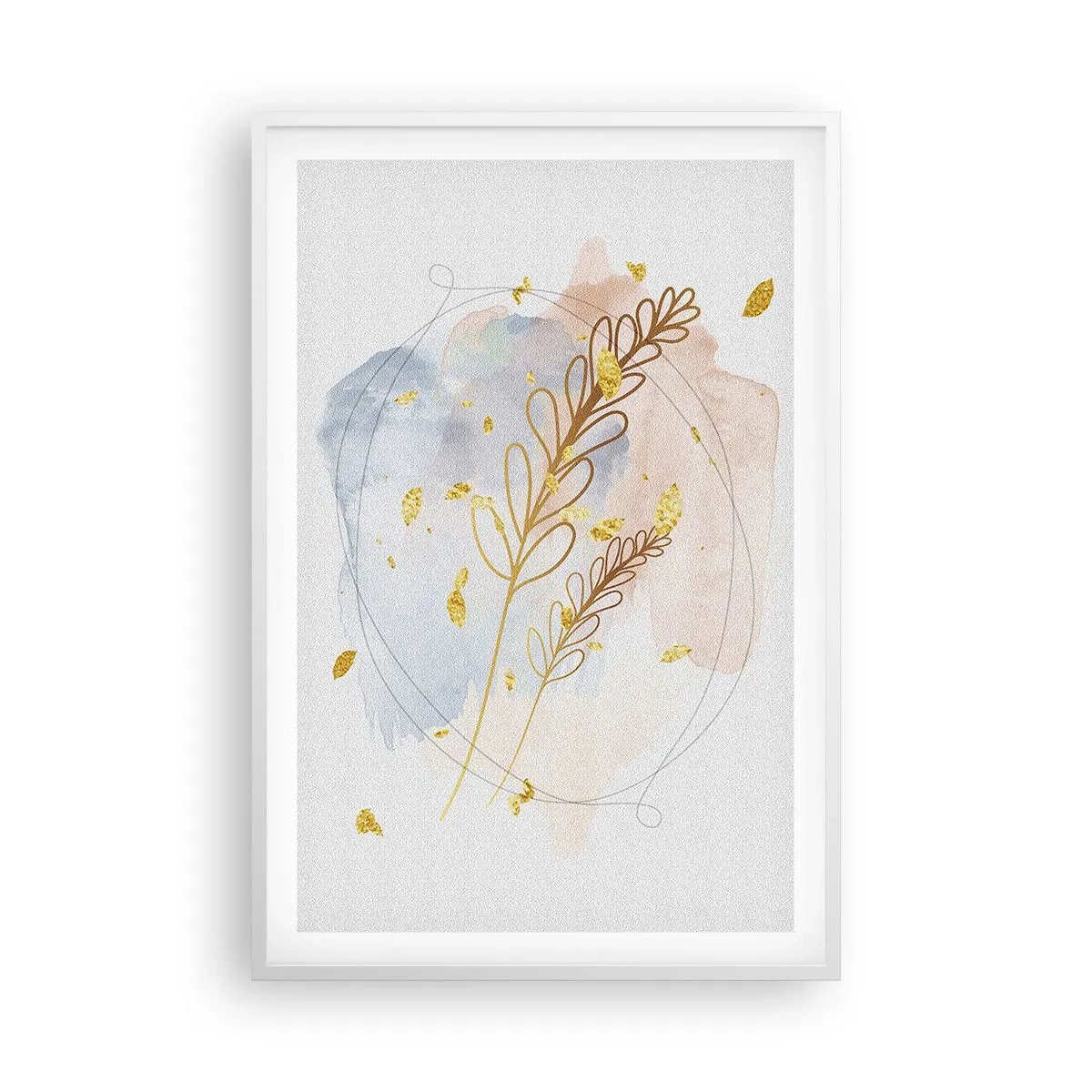 Plakat w białej ramie - Złoty podmuch - 61x91 cm