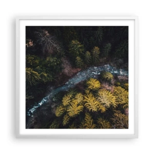 Plakat w białej ramie - Szybko, coraz szybciej - 60x60 cm
