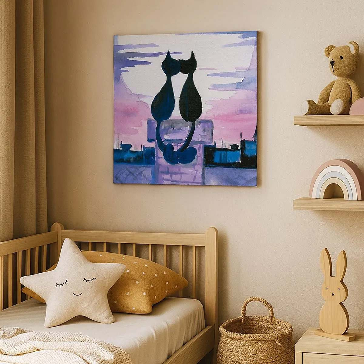 Obraz na płótnie - Rendez-vous pod księżycem - 30x30 cm