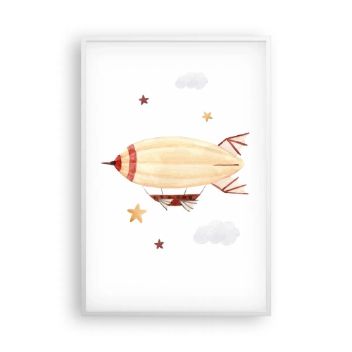Plakat w białej ramie - Powietrzny statek - 61x91 cm