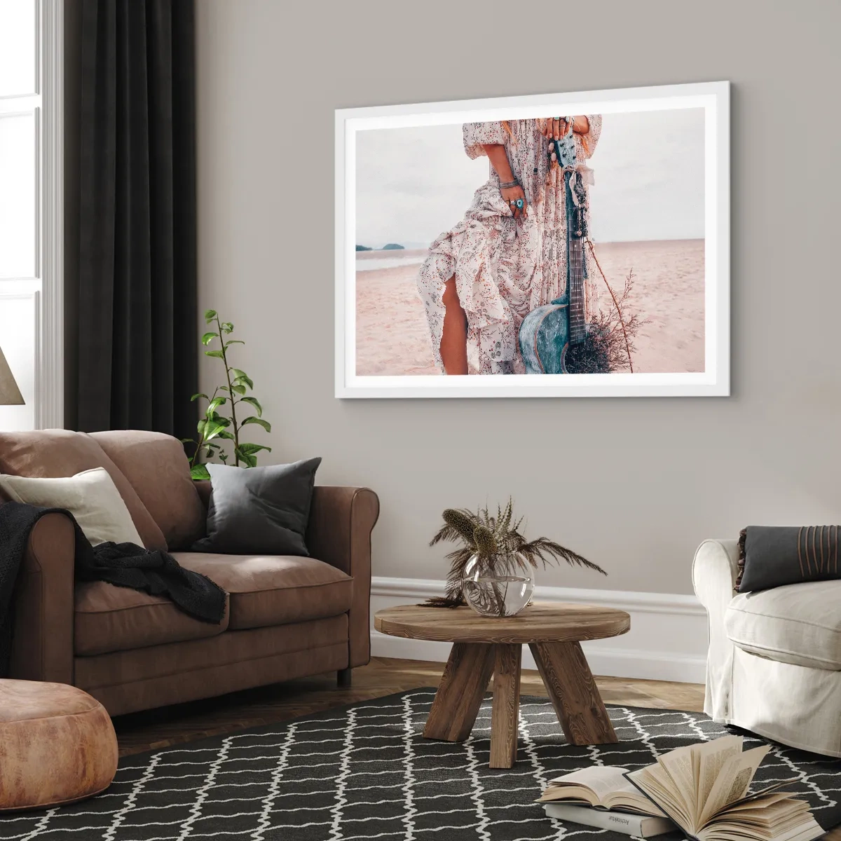 Plakat w białej ramie - Dzieci kwiaty w drodze - 91x61 cm