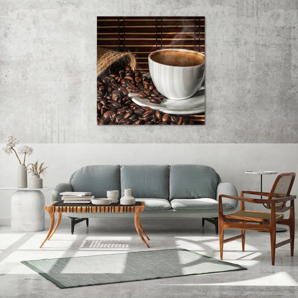 Obraz na szkle - Czarność węgla, przejrzystość bursztynu - 70x70 cm