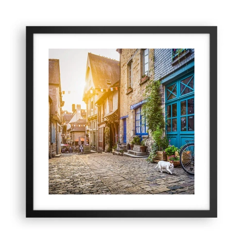 Plakat w czarnej ramie - Biały duch miasteczka - 40x40 cm
