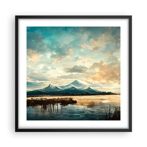Plakat w czarnej ramie - Pod opieką nieba - 50x50 cm