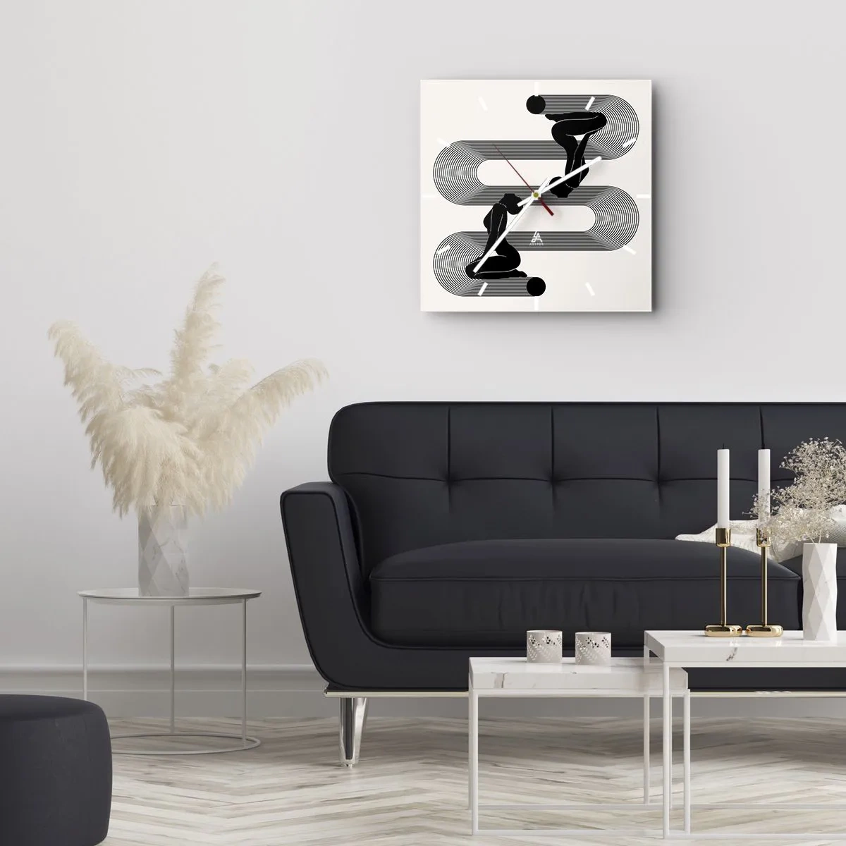 Zegar ścienny - Zmysłowa symetria - 30x30 cm