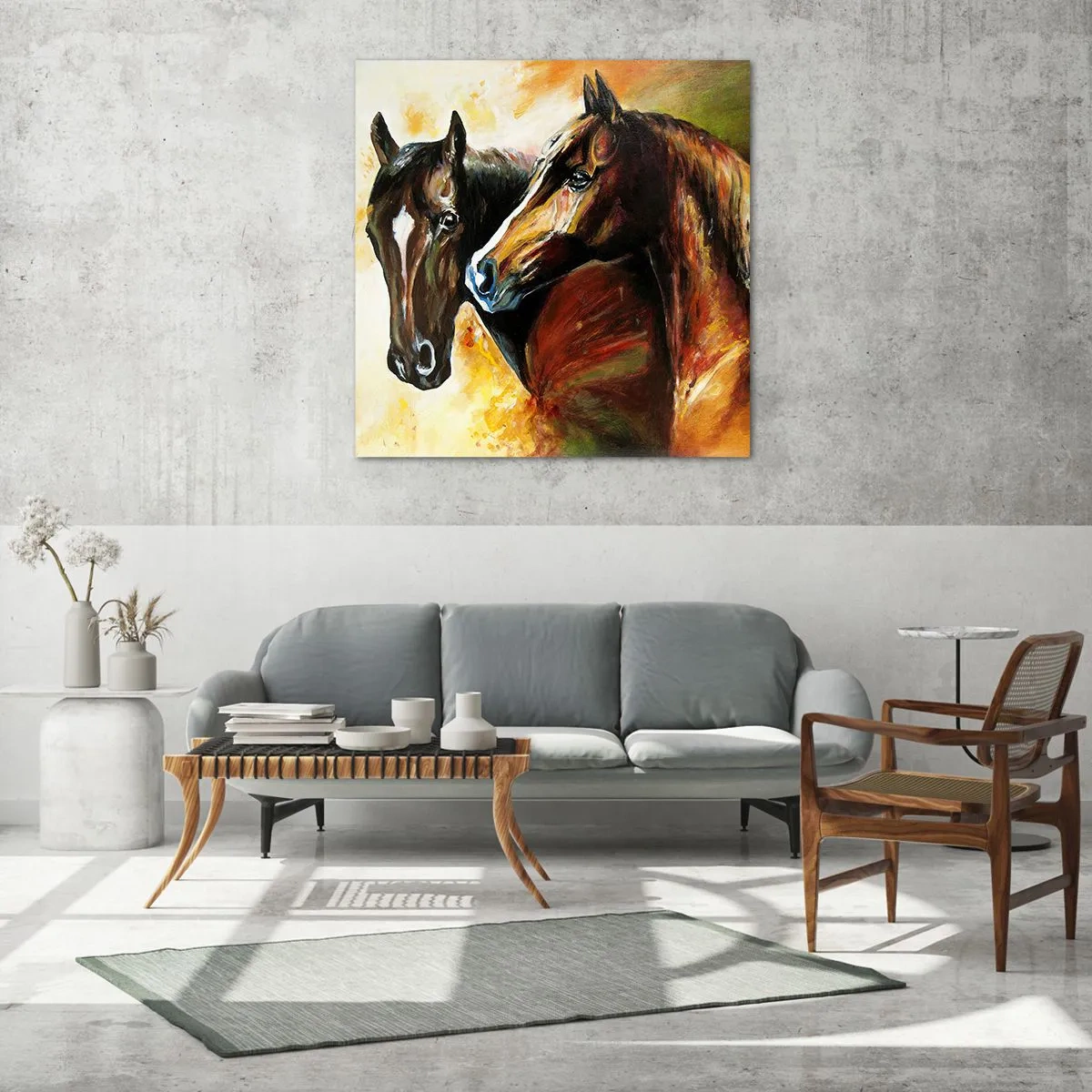 Obraz na szkle - Dwa razy więcej wdzięku - 30x30 cm