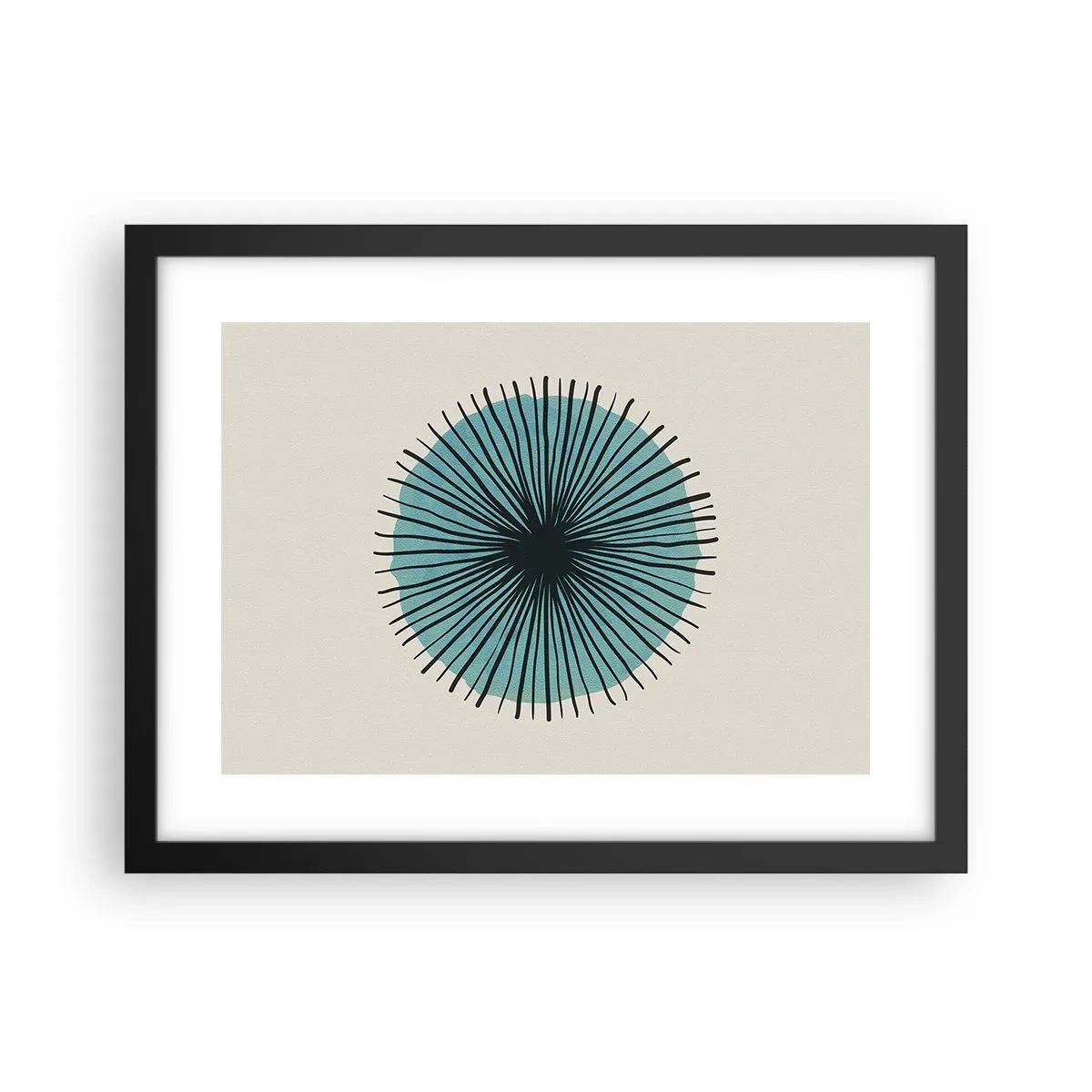 Plakat w czarnej ramie - Promieniście na błękicie - 40x30 cm
