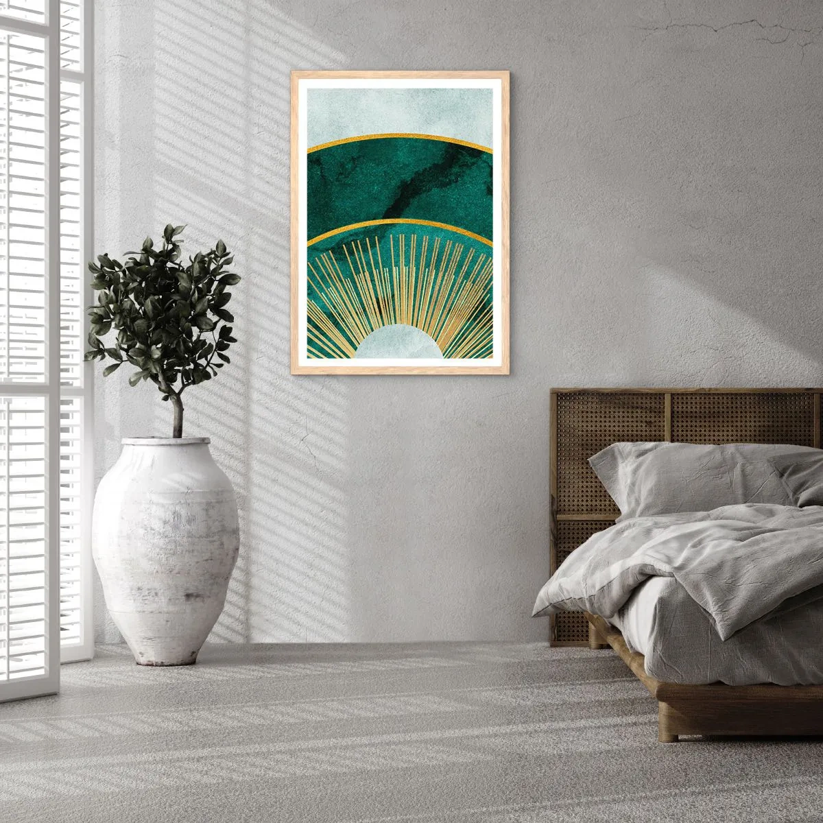 Plakat w ramie jasny dąb - Inny układ słoneczny - 70x100 cm