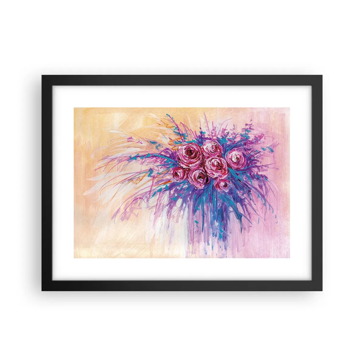 Plakat w czarnej ramie - Różana fontanna - 40x30 cm