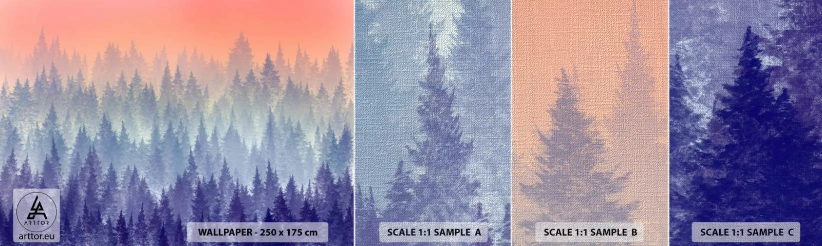 Fototapeta Próbka Premium Canvas - Wysoko, wyżej, do nieba - Abstrakcja, Las, Sztuka - 100x30 cm