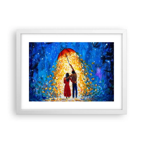 Plakat w białej ramie - Magia deszczowego wieczoru? - 40x30 cm