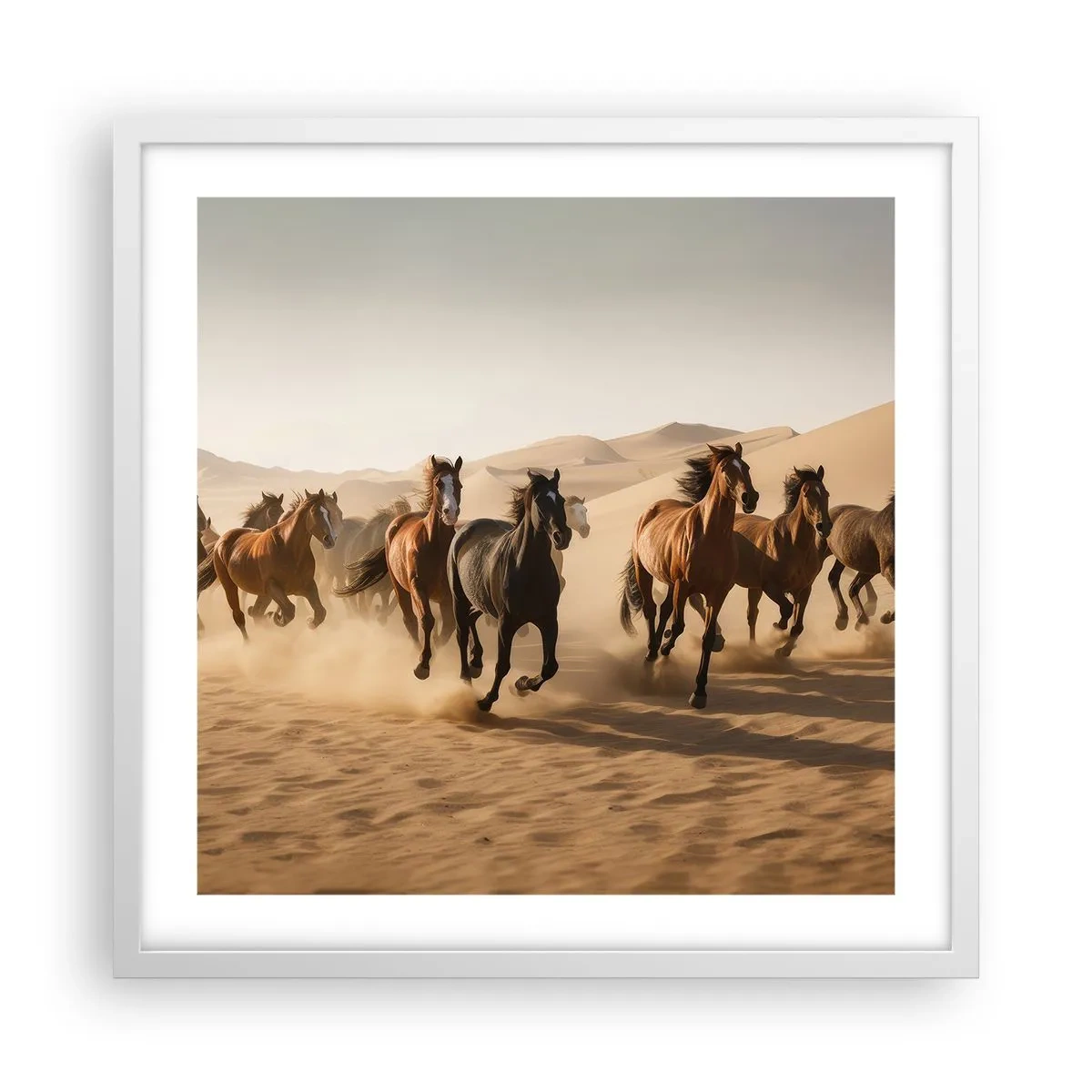 Plakat w białej ramie - Wolne jak wiatr - 50x50 cm