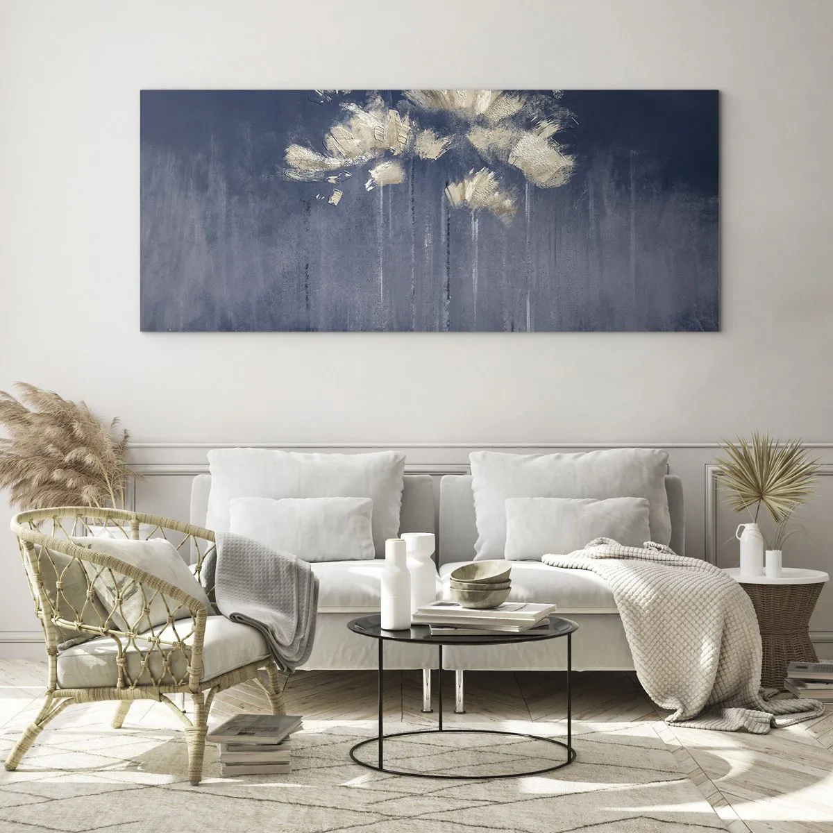 Obraz na szkle - Jak płatki na wietrze - 100x40 cm