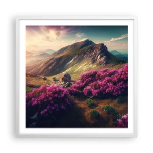 Plakat w białej ramie - Lato w górach - 60x60 cm