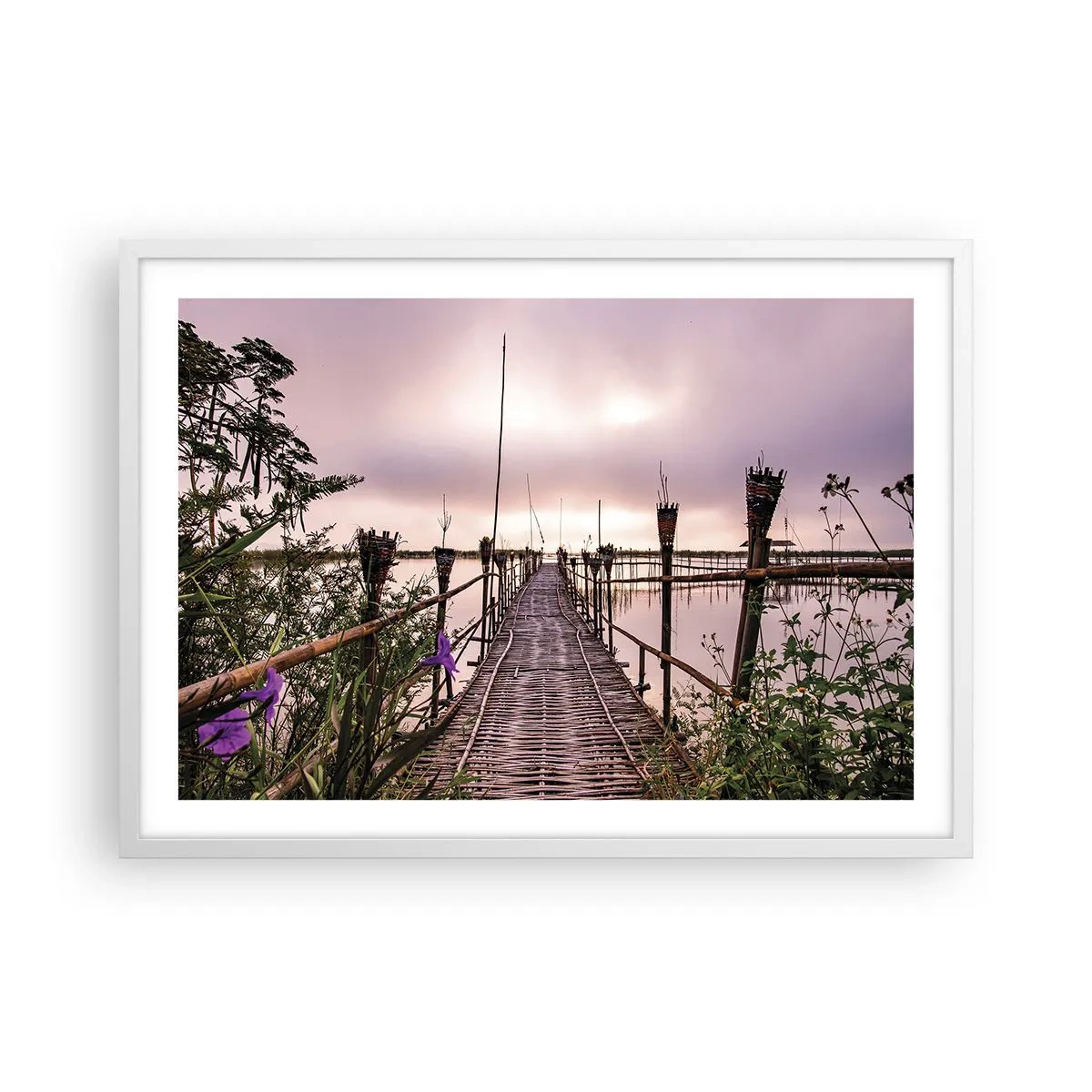 Plakat w białej ramie - Spokój i cisza Azji - 70x50 cm