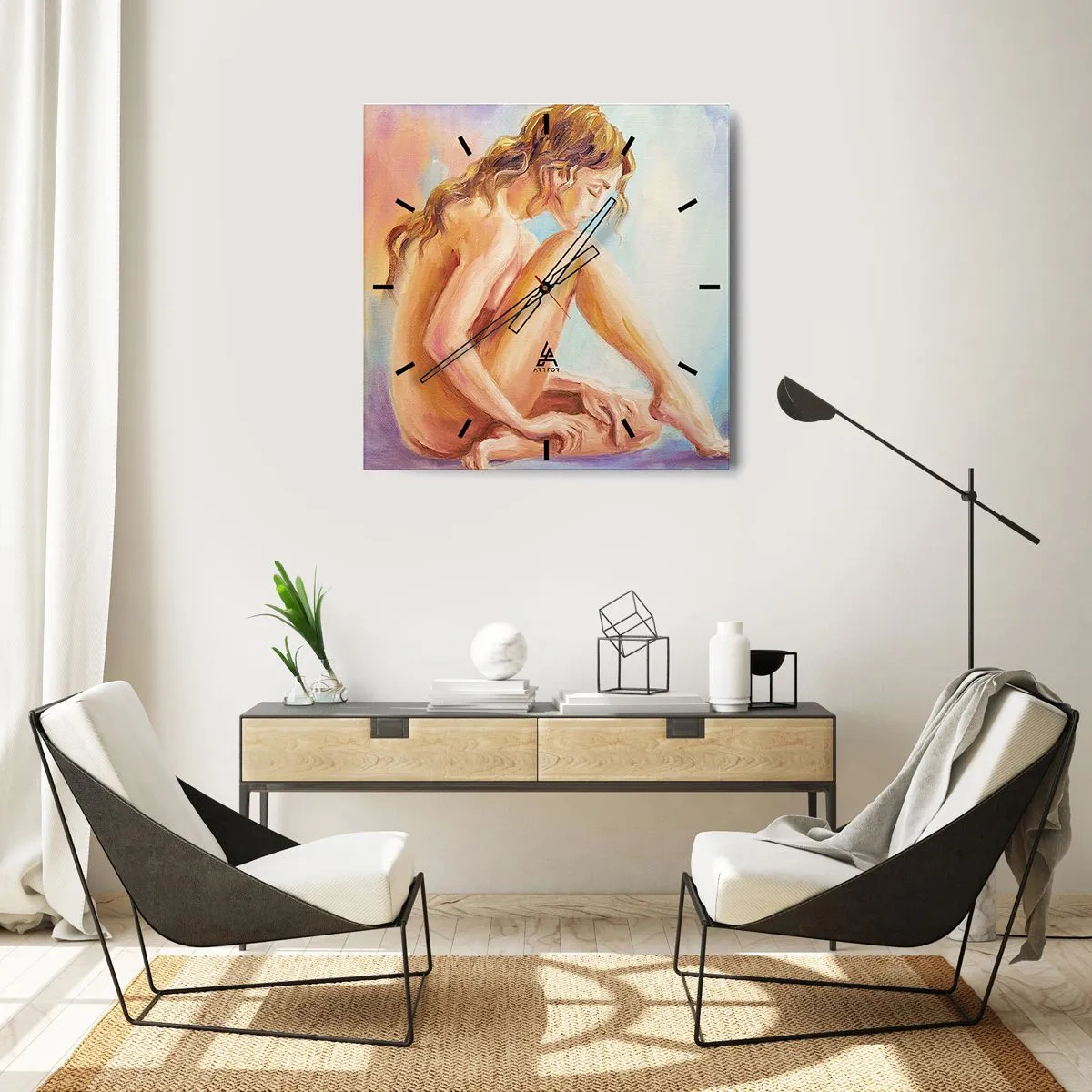Zegar ścienny - Akt młodości - 40x40 cm