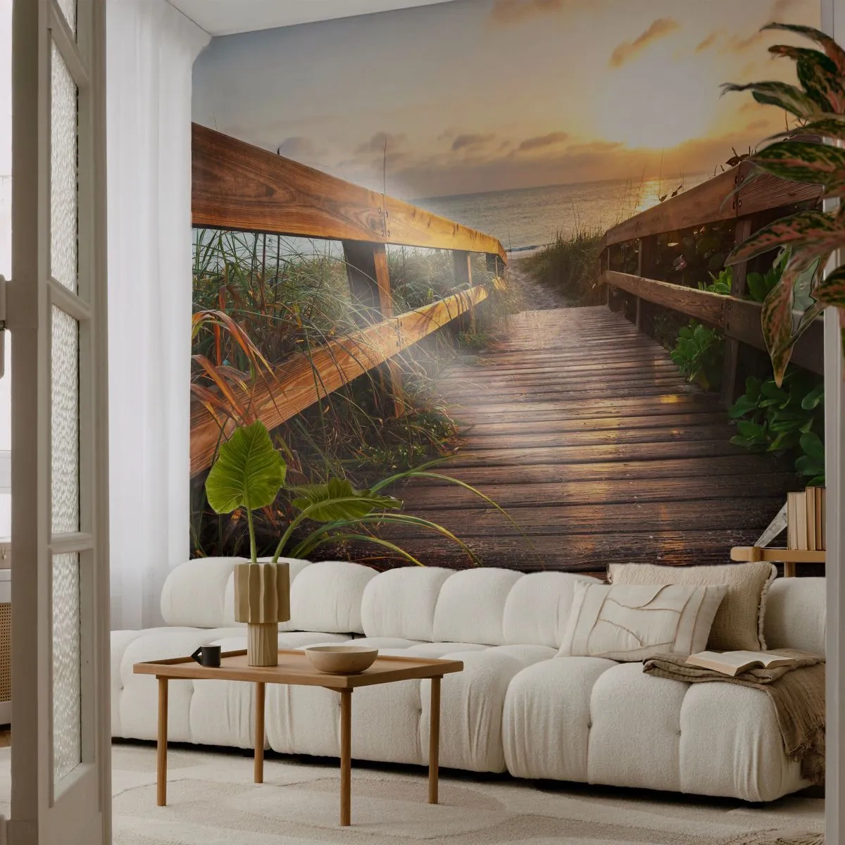 Fototapeta Samoprzylepna Deluxe Sticker - I wprost nad brzeg - Krajobraz, Morze, Drewniany Pomost - 250x175 cm