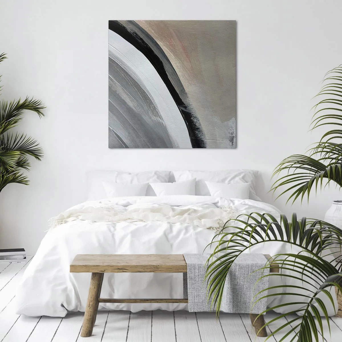 Obraz na płótnie - Kompozycja: łuk czerni i szarości - 70x70 cm