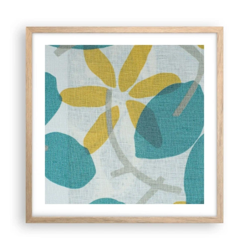 Plakat w ramie jasny dąb - Wśród lazurowych liści - 50x50 cm