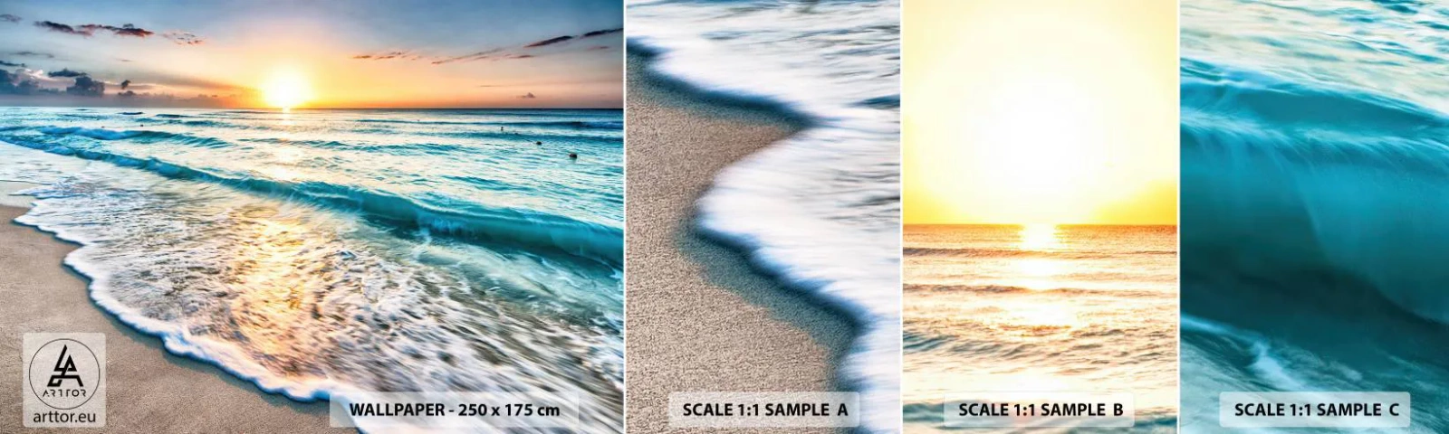 Fototapeta Próbka Standard Eco - Widok wart zachodu - Krajobraz, Plaża, Zachód Słońca - 100x30 cm