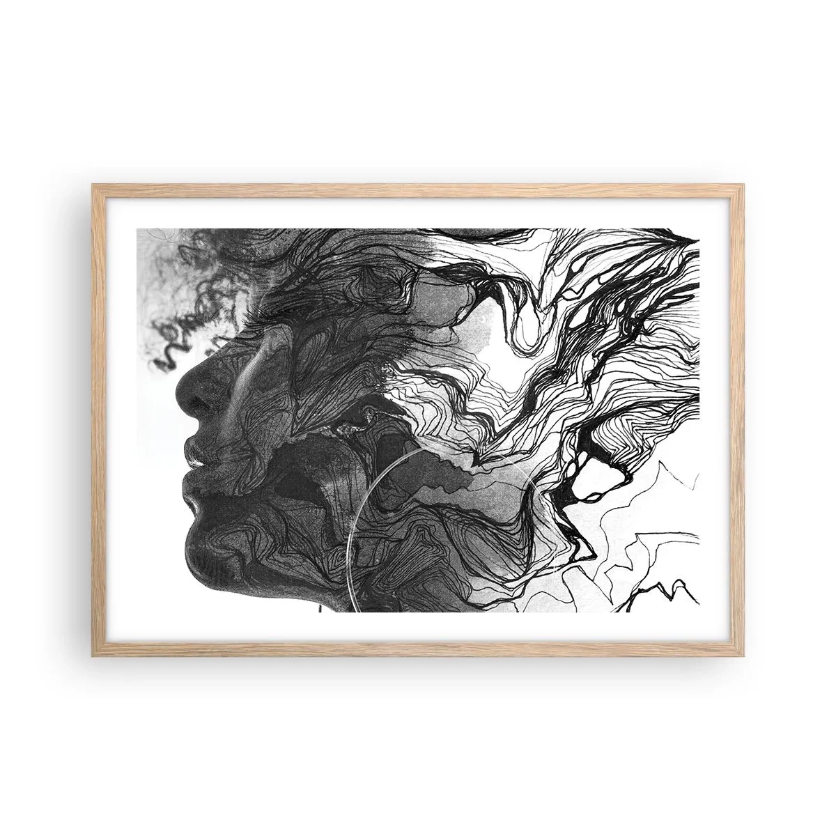 Plakat w ramie jasny dąb - Zaplątana w marzeniach - 70x50 cm