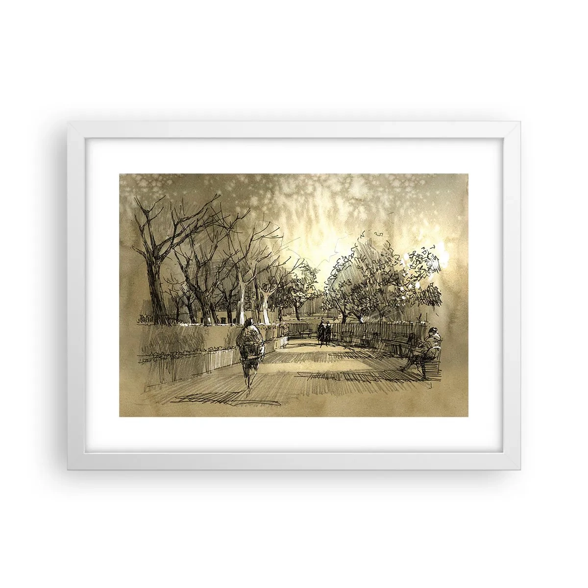 Plakat w białej ramie - Piórkiem zatrzymana chwila - 40x30 cm