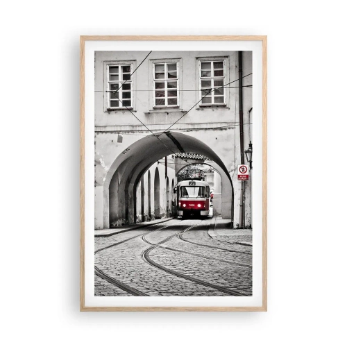 Plakat w ramie jasny dąb - Przez miejski labirynt - 61x91 cm