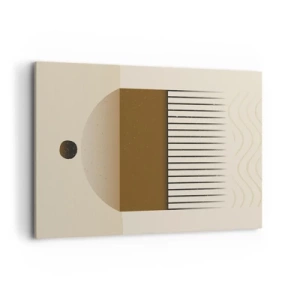 Obraz na płótnie - Abstrakcyjna kompozycja geometryczna w beżach i brązach - 120x80cm - Różne stany - Nowoczesna dekoracja ścienna do salonu, kuchni i sypialni ARTTOR