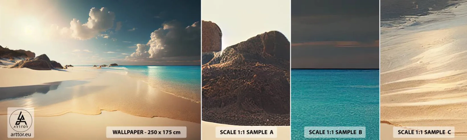 Fototapeta Próbka Standard Eco - Wymarzony dzień - Dzika Plaża, Ocean, Brzeg - 100x30 cm