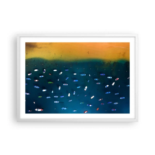 Plakat w białej ramie - Wakacyjna gra - 70x50 cm