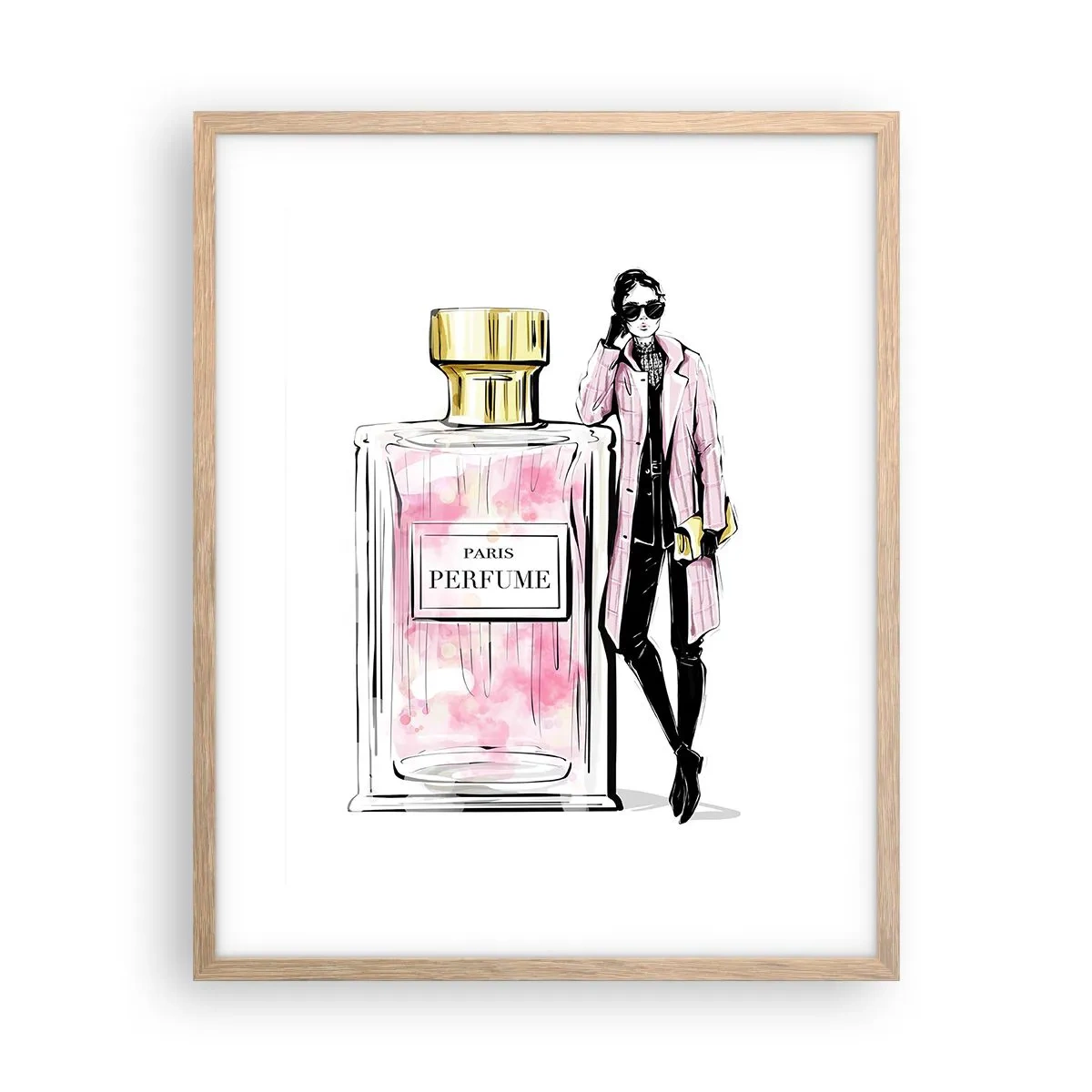 Plakat w ramie jasny dąb - Paryska zmysłowość - 40x50 cm