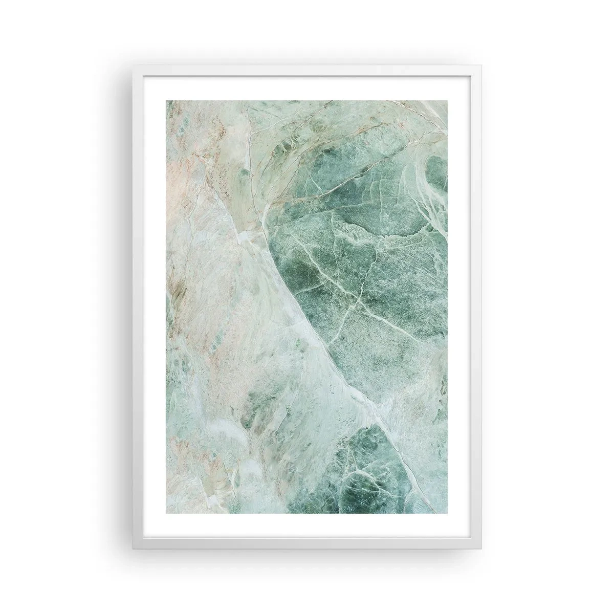 Plakat w białej ramie - Szlachetny chłód kamienia - 50x70 cm