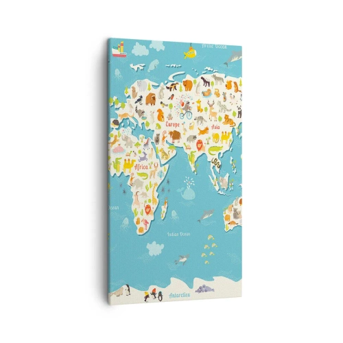 Obraz na płótnie - Kochamy cały świat - 45x80 cm