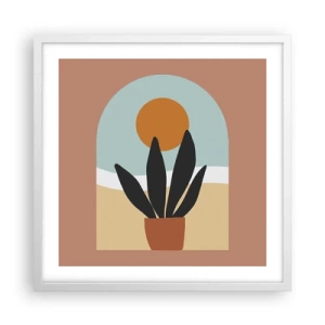 Plakat w białej ramie - Drobne radości - 50x50 cm