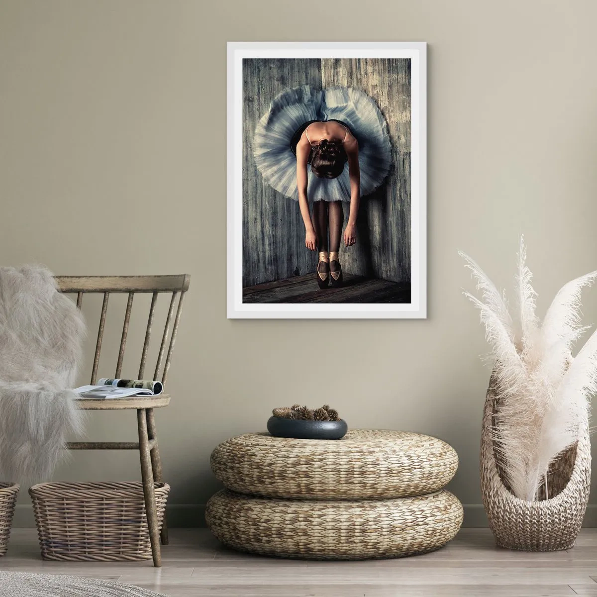 Plakat w białej ramie - Gdy cichnie muzyka - 30x40 cm