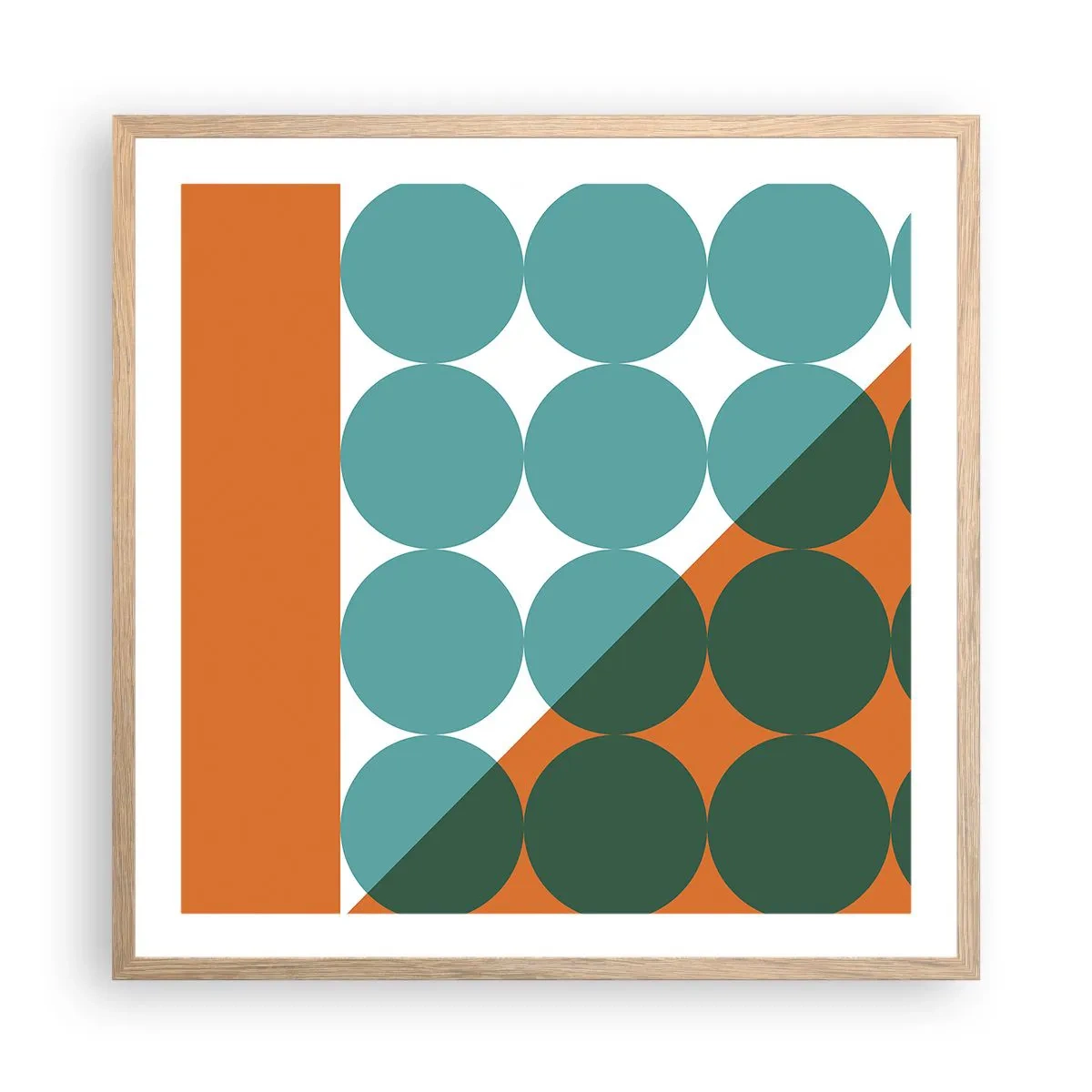 Plakat w ramie jasny dąb - W górę i na skos - 60x60 cm