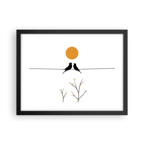 Plakat w czarnej ramie - Słowiczy wieczór - 40x30 cm