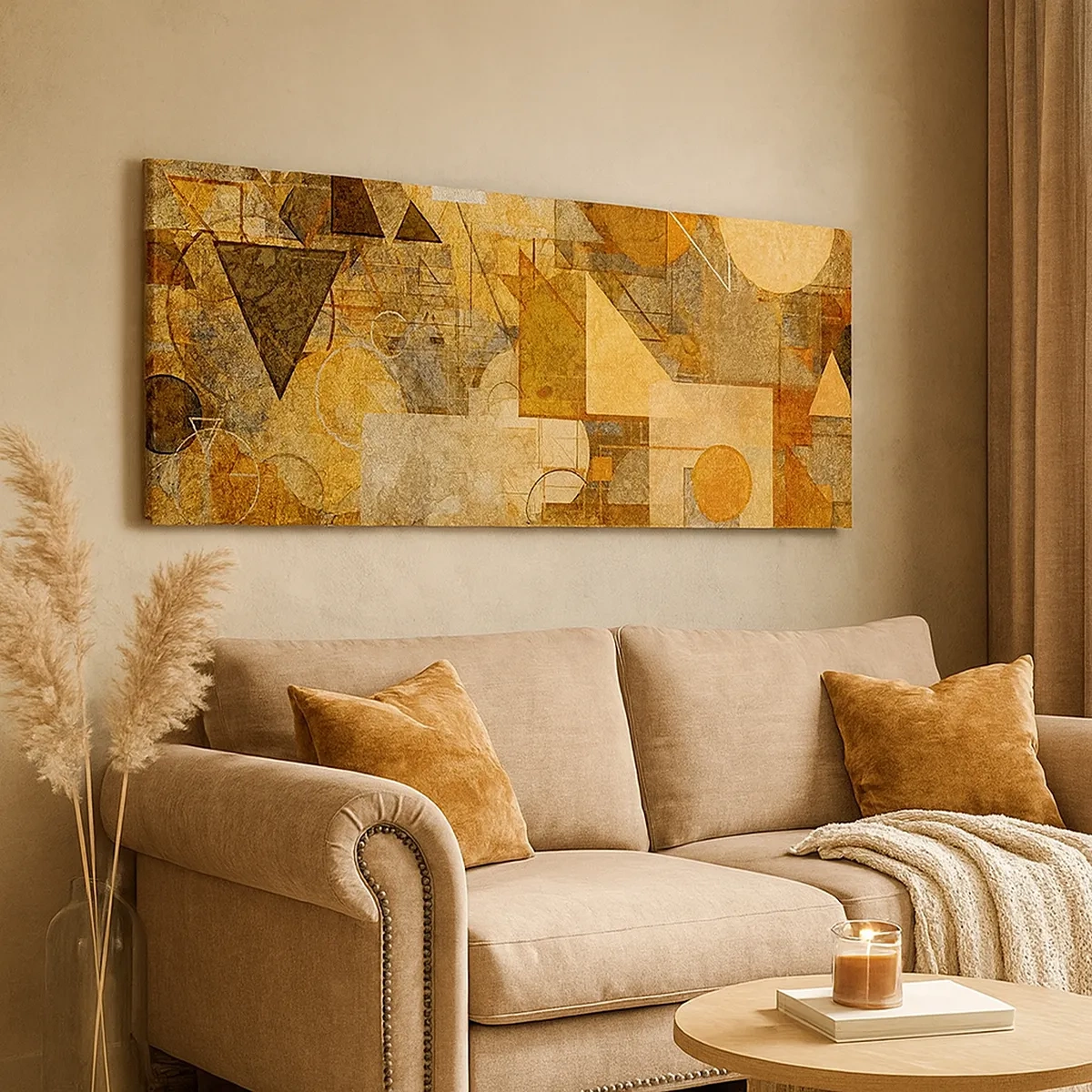 Obraz na płótnie - Kubistyczne studium brązu - 30x30 cm