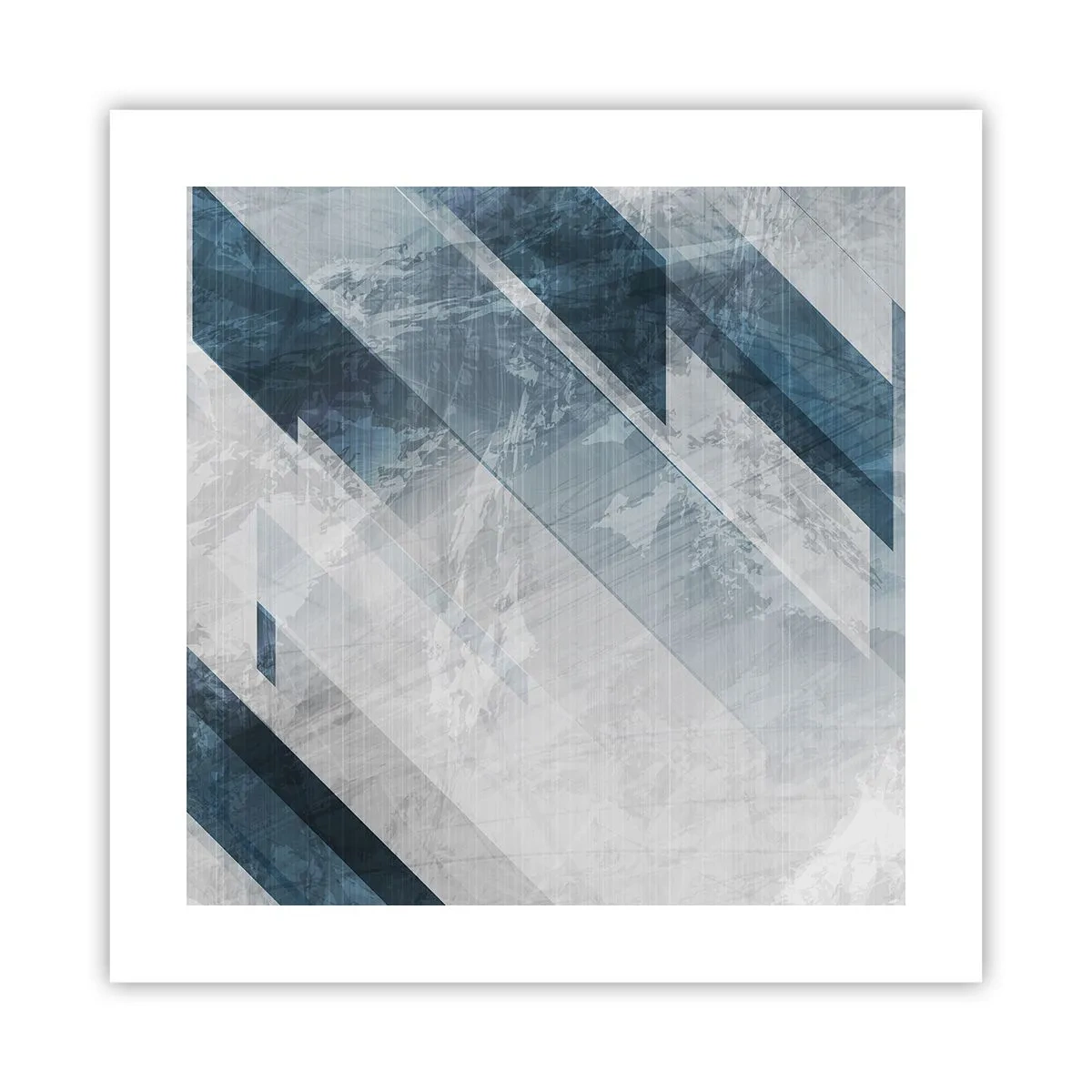 Plakat - Kompozycja przestrzenna – ruch szarości - 40x40 cm
