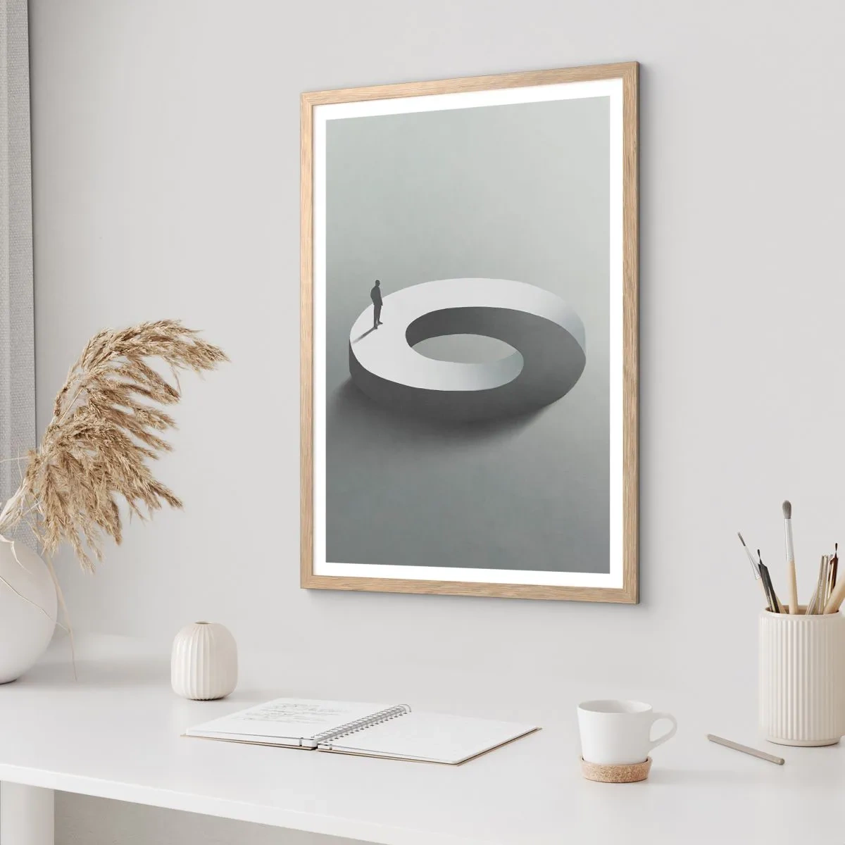 Plakat w ramie jasny dąb - I bądź tu mądry - 70x100 cm