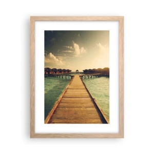 Plakat w ramie jasny dąb - Gorące zaproszenie - 30x40 cm