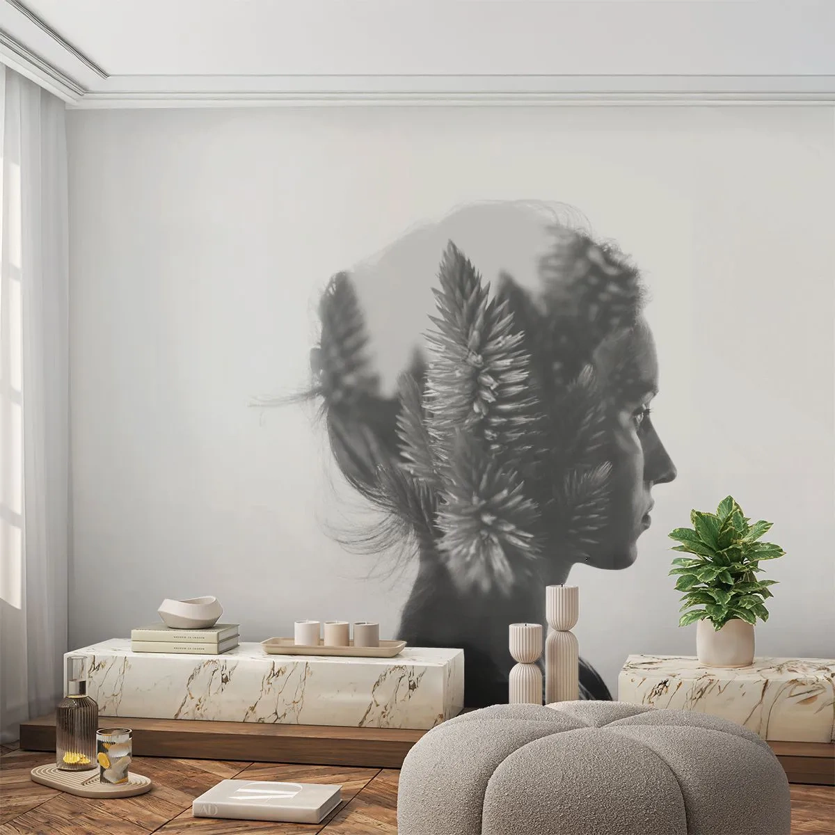 Fototapeta Samoprzylepna Deluxe Sticker - Pani sosnowego lasu - Abstrakcja, Kobieta, Sztuka - 150x105 cm